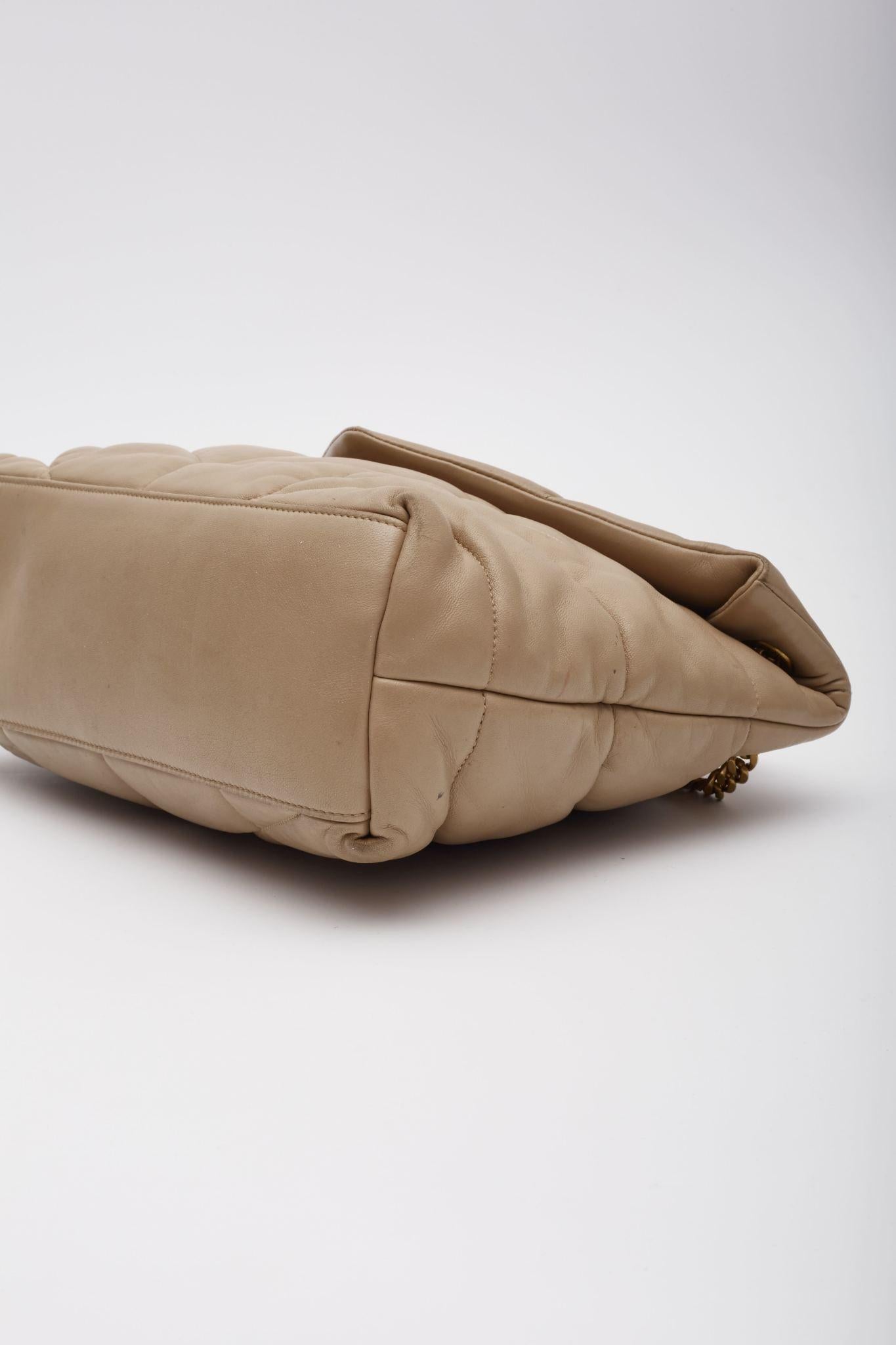 Saint Laurent Beige Loulou Puffer Shoulder Bag (Pre Loved) 3