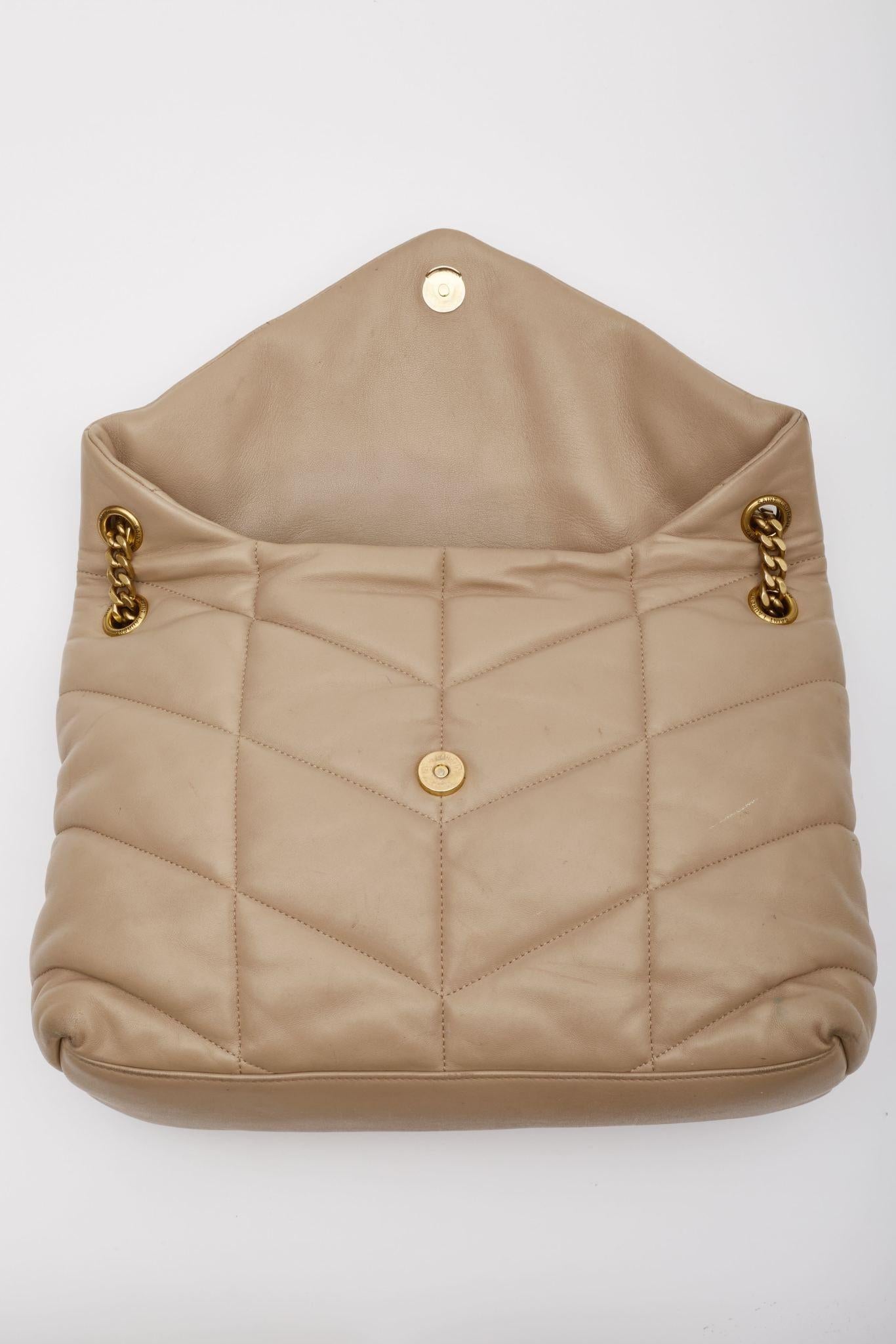 Saint Laurent Beige Loulou Puffer Shoulder Bag (Pre Loved) 5