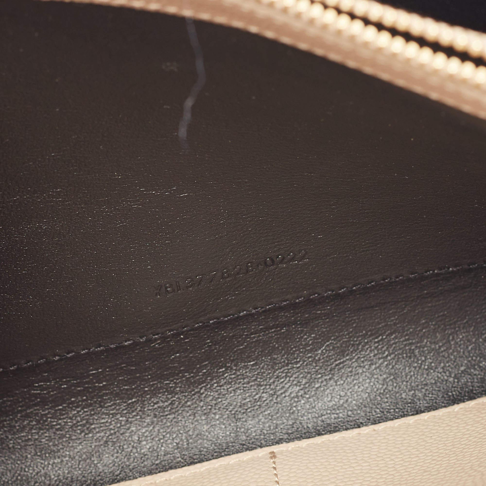 Saint Laurent Beige Matelassé Leather Cassandre Wallet on Chain 7