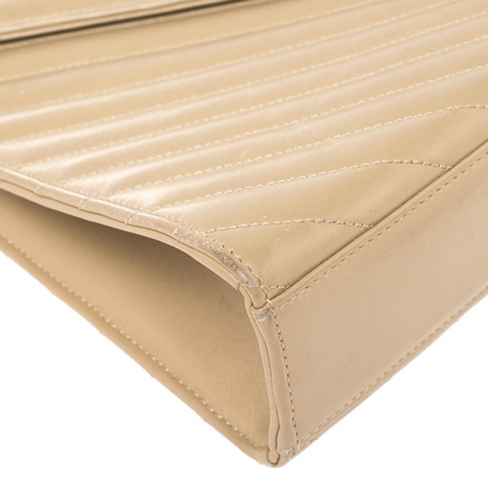 Saint Laurent Beige Matelassé Leder Große Cassandre Klappe Tasche 6
