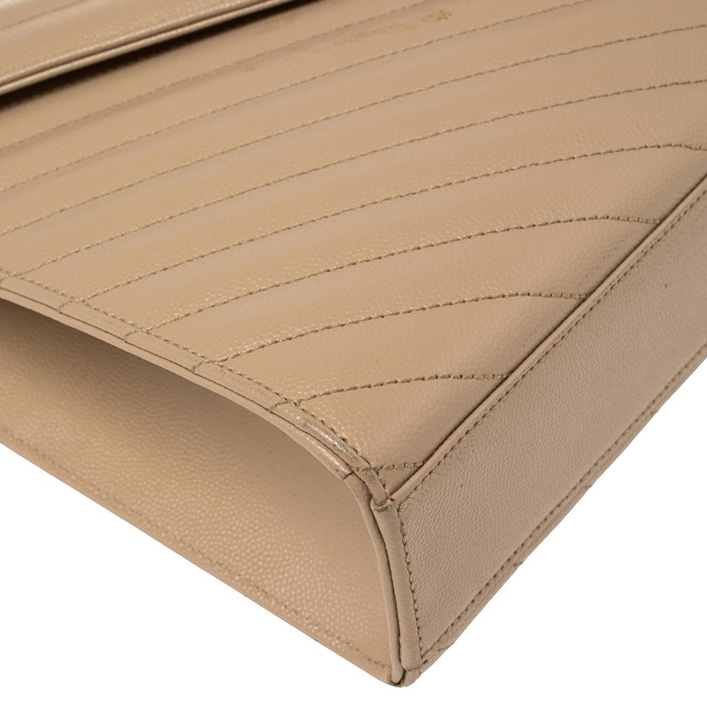 Saint Laurent Beige Matelasse Leder Große Cassandre Klappe Tasche 7