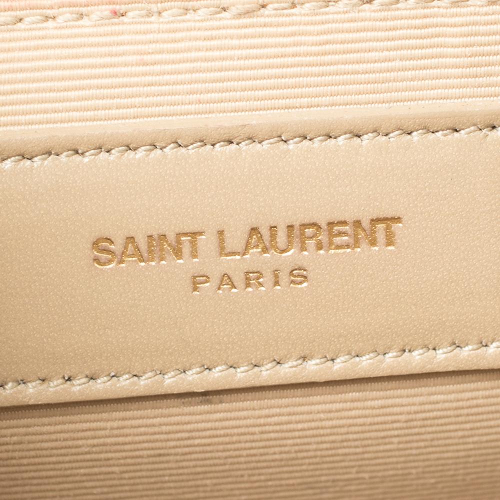 Saint Laurent Beige Matelassé Leather Large Cassandre Flap Bag 6