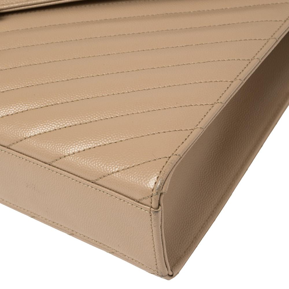 Saint Laurent Beige Matelasse Leder Große Cassandre Klappe Tasche 8