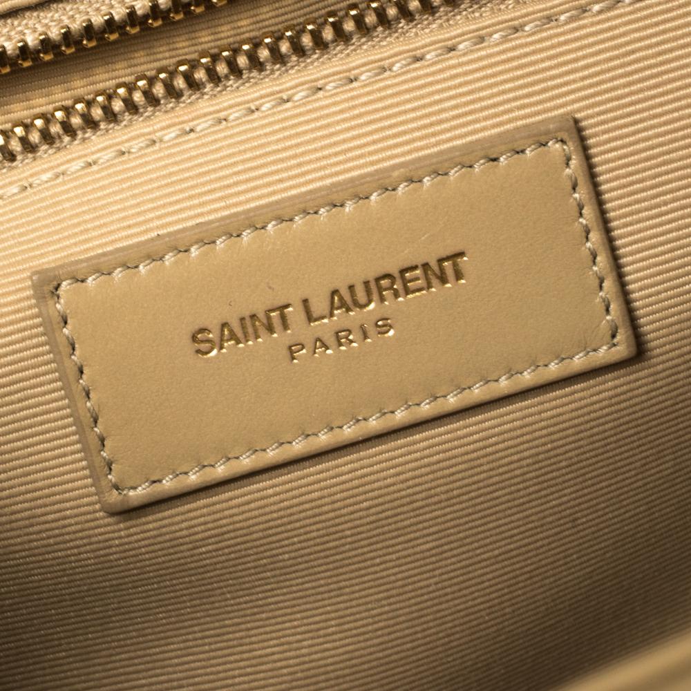 Saint Laurent Beige Matelasse Leather Large Cassandre Flap Bag 8