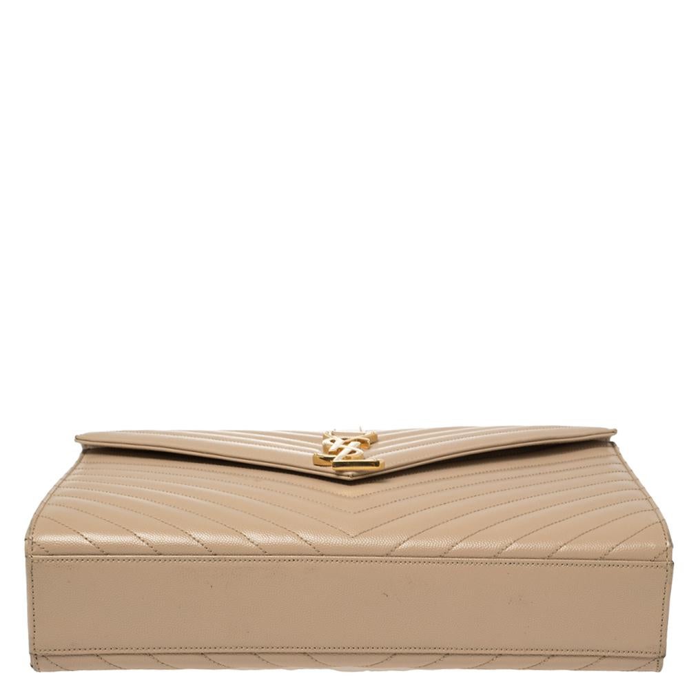 Saint Laurent Beige Matelasse Leder Große Cassandre Klappe Tasche 1
