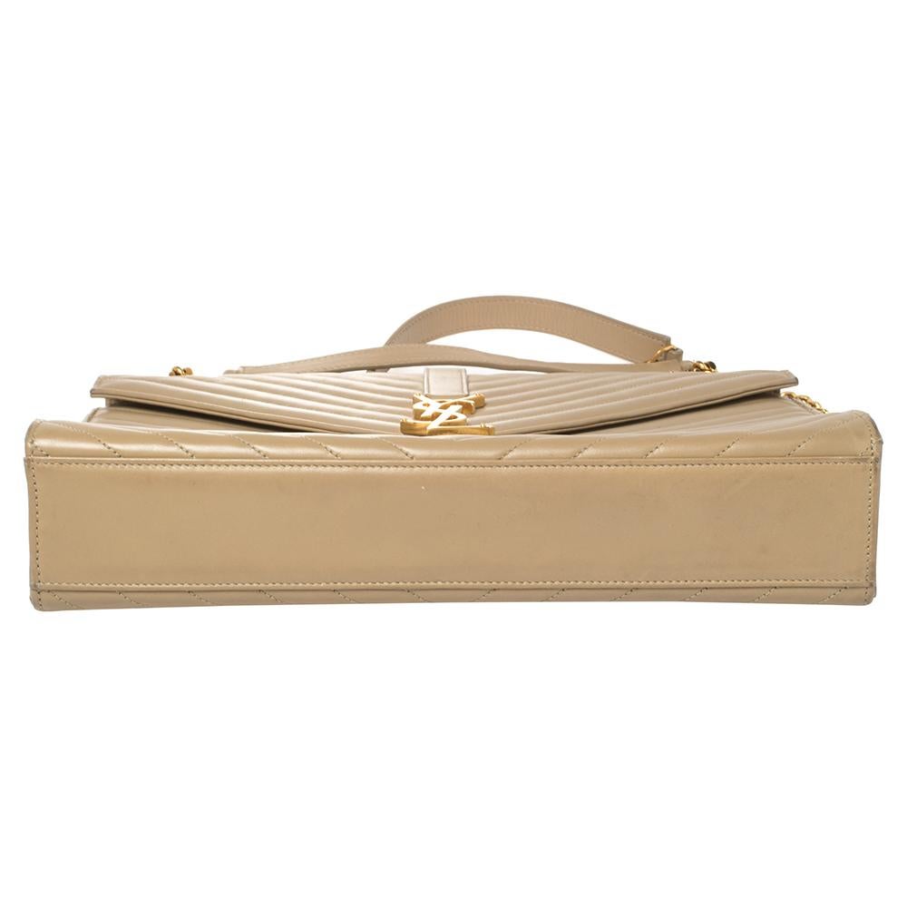 Saint Laurent Beige Matelassé Leder Große Cassandre Klappe Tasche 1