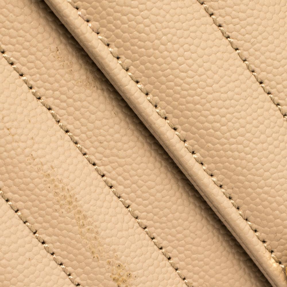 Saint Laurent Beige Matelasse Leder Große Cassandre Klappe Tasche 2