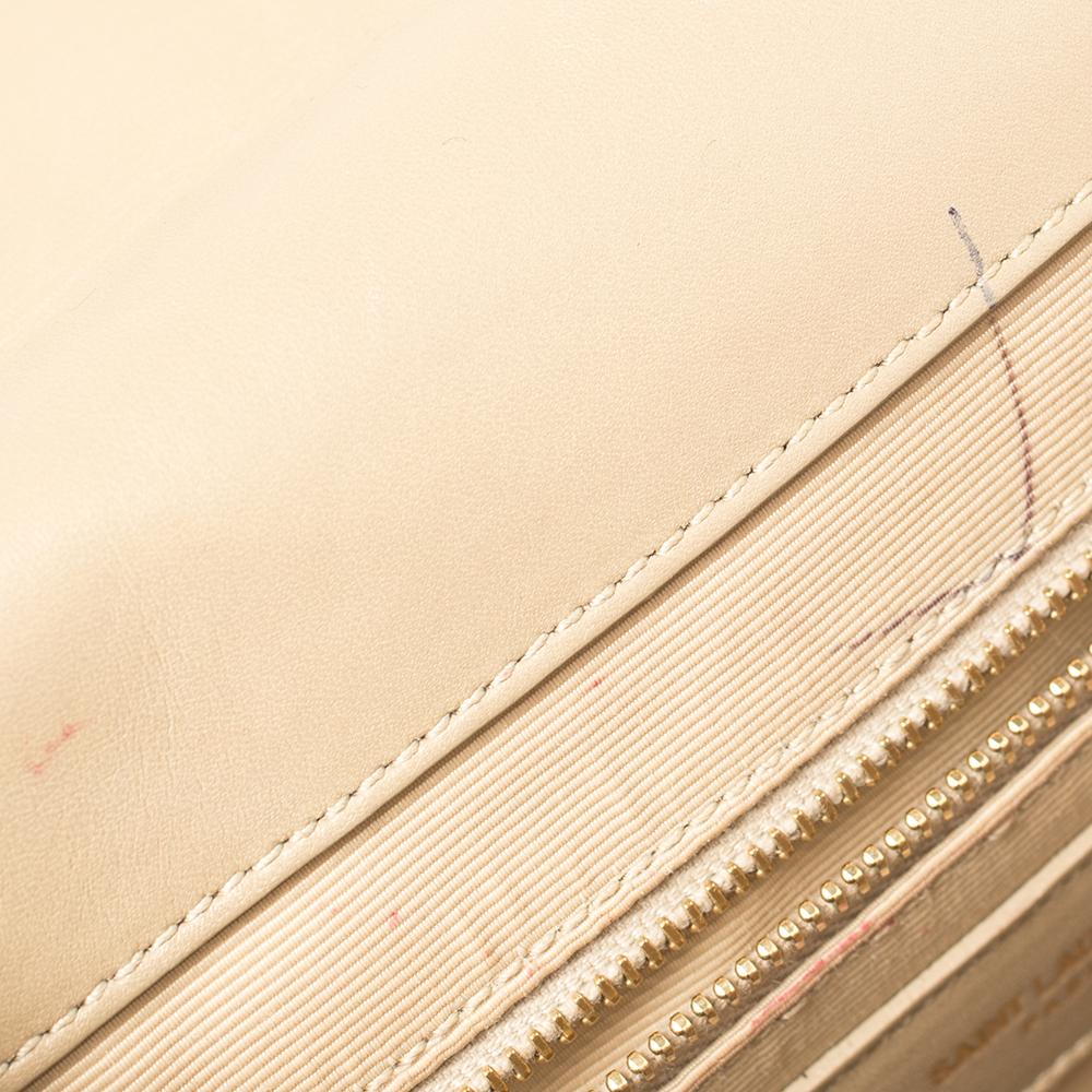 Saint Laurent Beige Matelassé Leder Große Cassandre Klappe Tasche 4