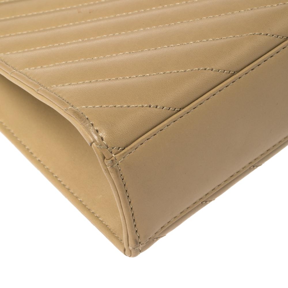Saint Laurent Beige Matelasse Leather Large Cassandre Flap Bag 5