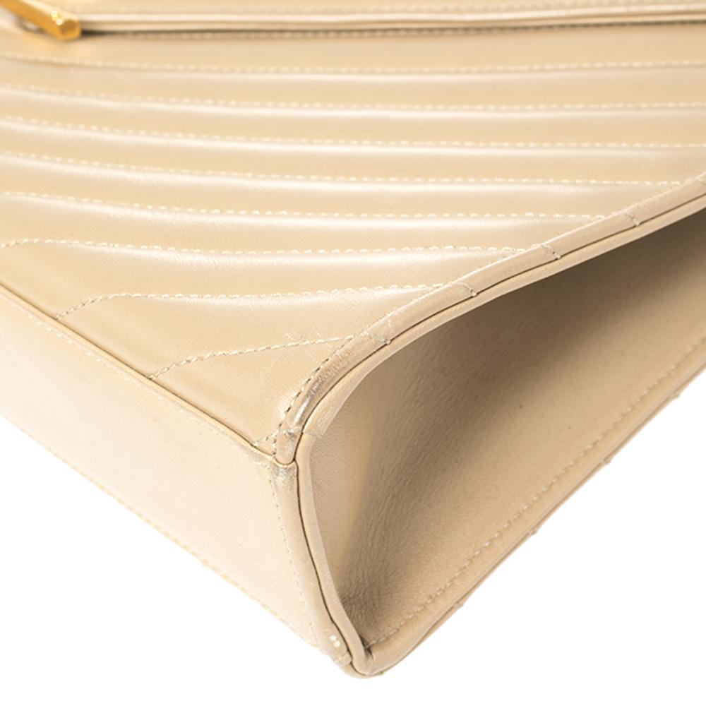 Saint Laurent Beige Matelassé Leder Große Cassandre Klappe Tasche 5