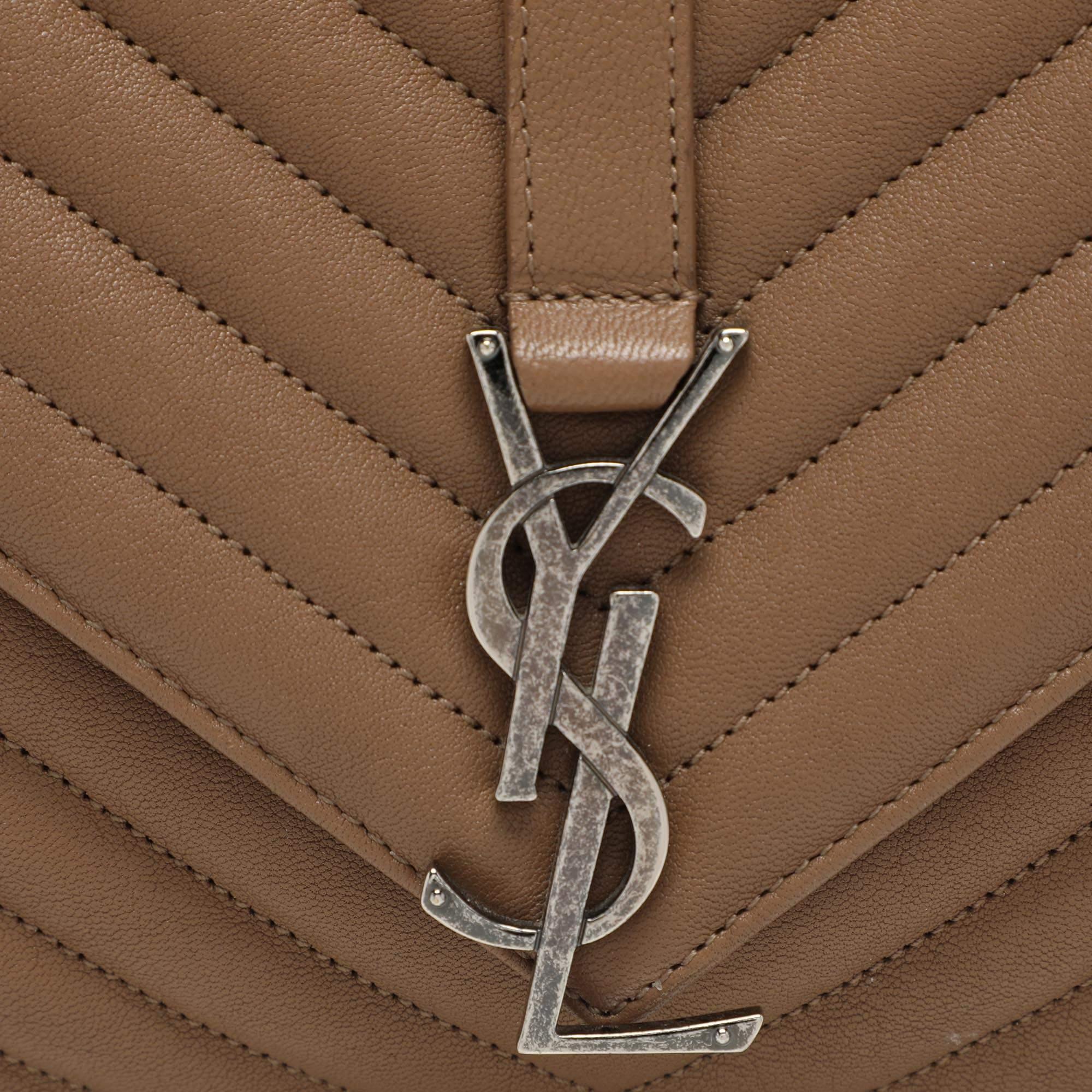 Saint Laurent Beige Matelassé Leather Large College Top Handle Bag 1