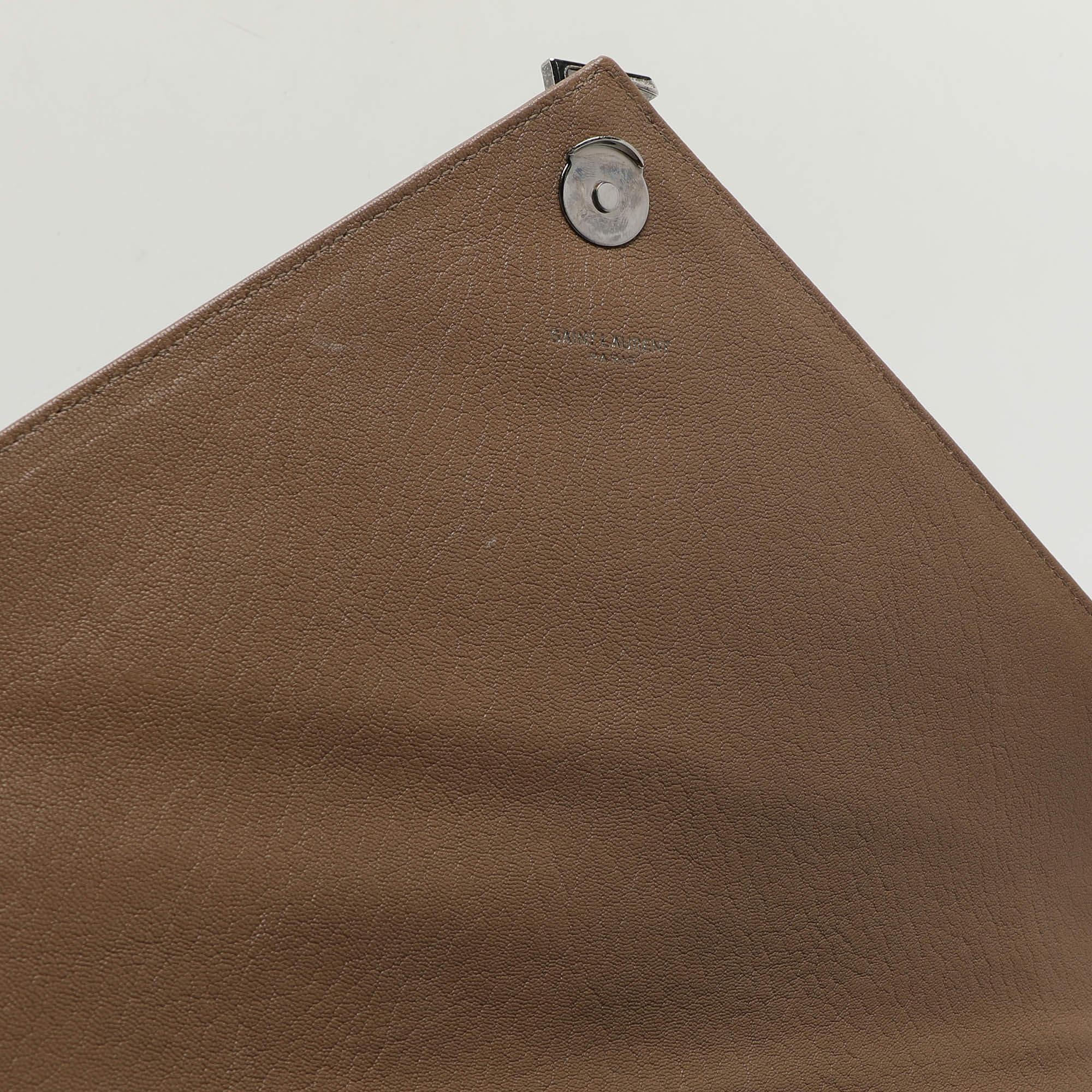 Saint Laurent Beige Matelassé Leather Large College Top Handle Bag 2