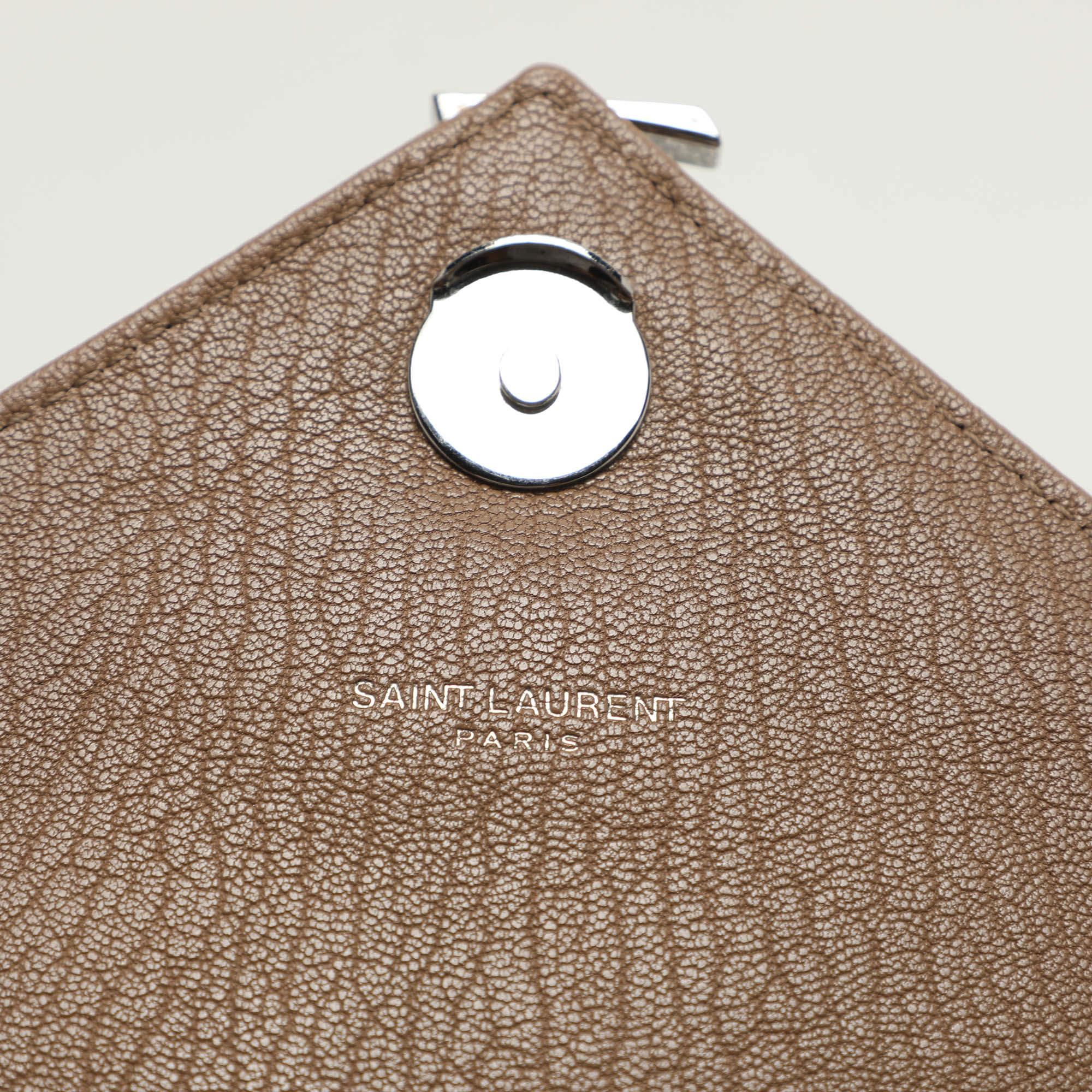 Saint Laurent Beige Matelassé Leather Large College Top Handle Bag 3
