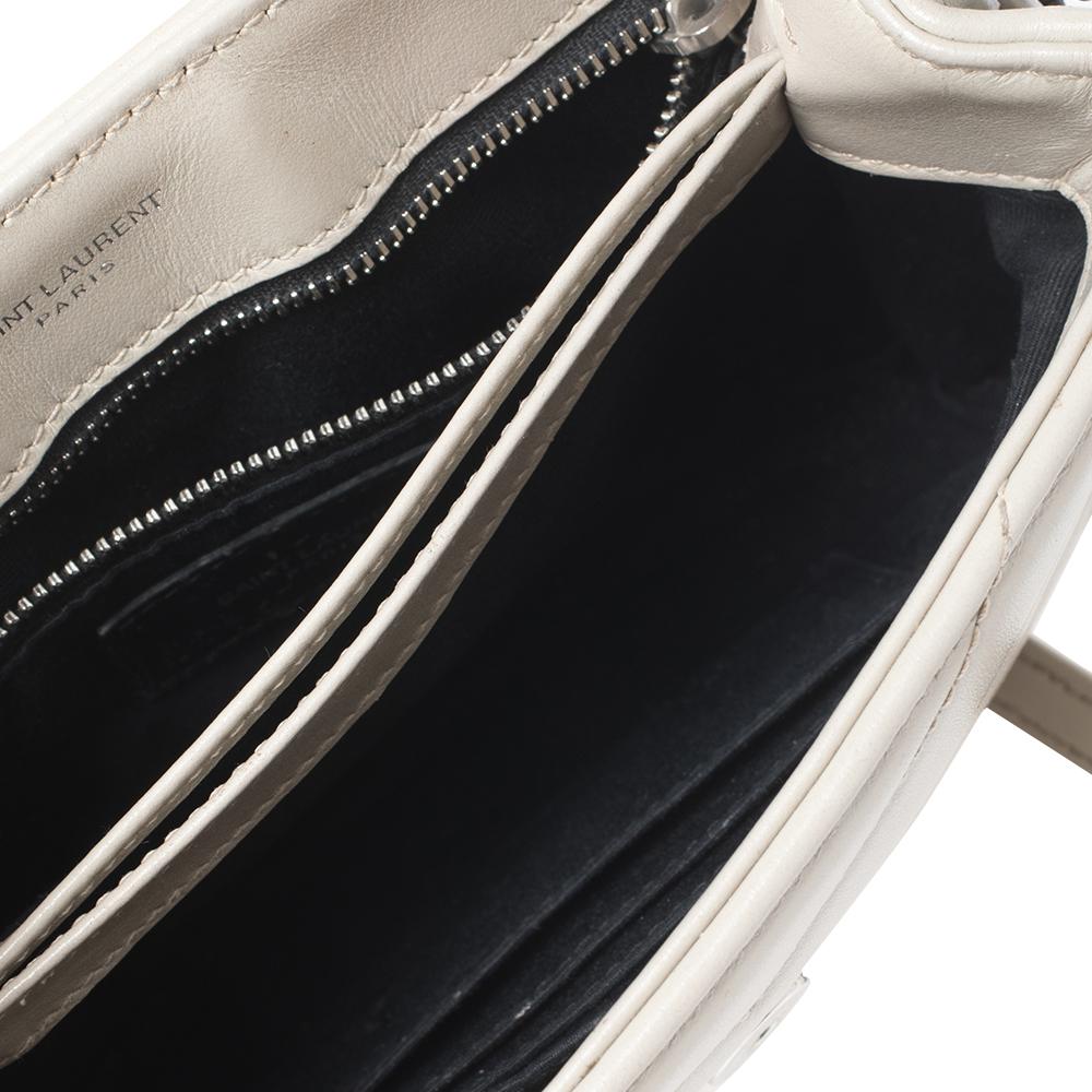 Saint Laurent Beige Matelassé Leder Loulou Crossbody Tasche 3