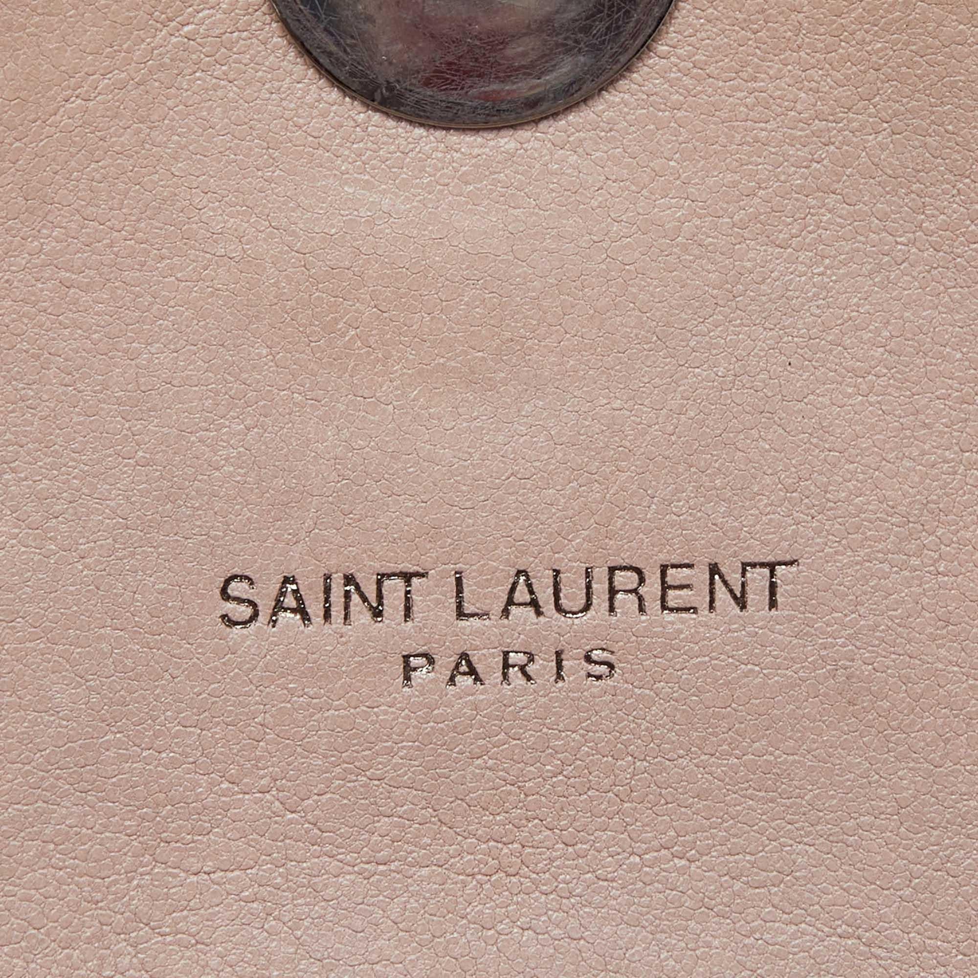 Saint Laurent Beige Matelassé Leather Medium College Top Handle Bag 6
