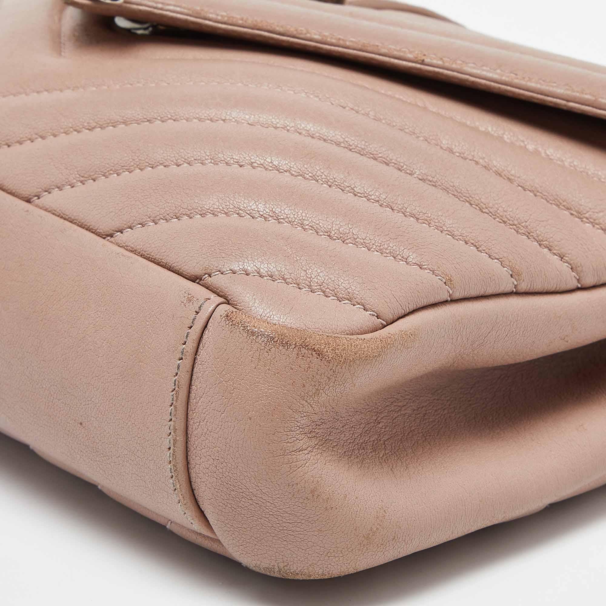 Women's Saint Laurent Beige Matelassé Leather Medium College Top Handle Bag