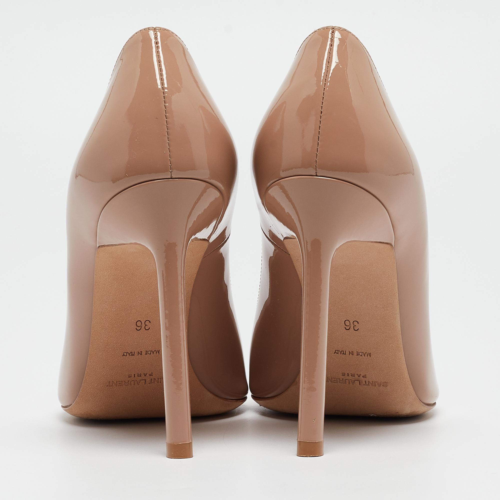 Saint Laurent Beige Patent Beige  Anja Pumps Size 36 1
