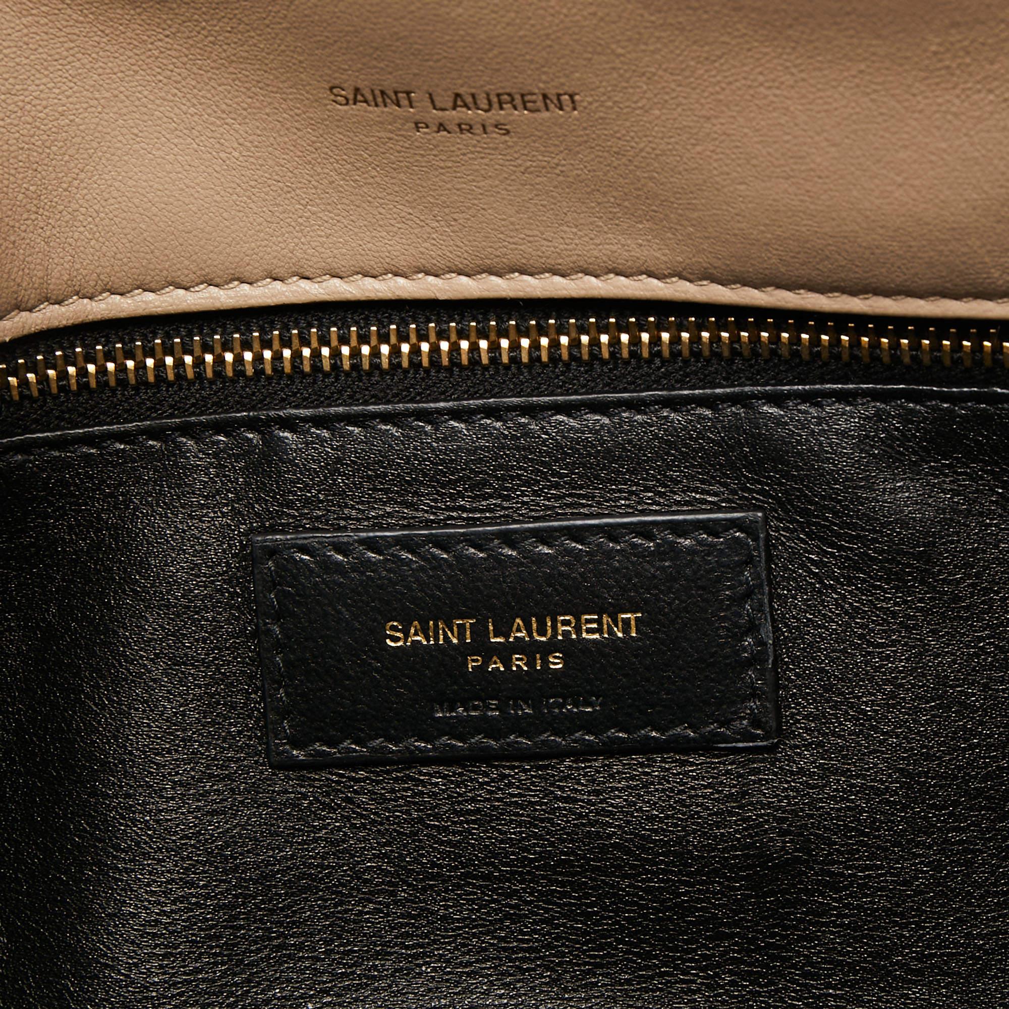 Saint Laurent Beige Puffer Leather Sade Envelope Clutch 7