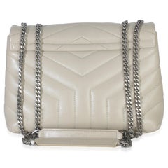 Saint Laurent Beige Quitlted Calfskin Small Loulou Bag