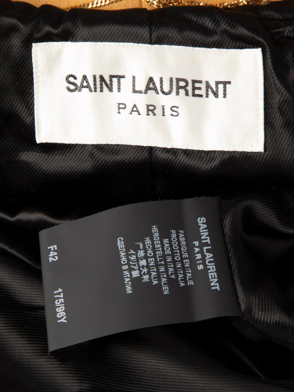 Saint Laurent Beige Shearling Mid-Length Coat Size XL 2