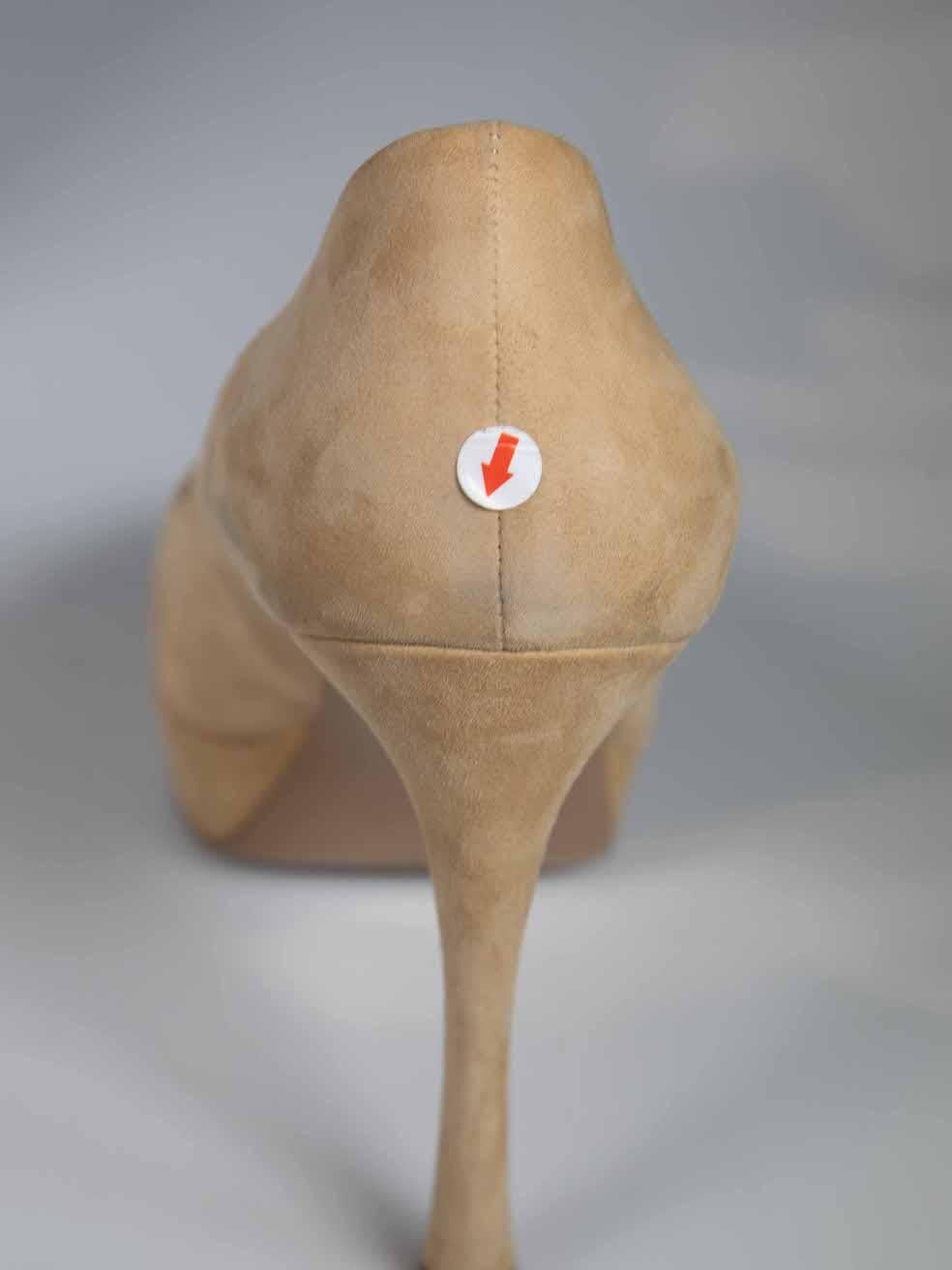 Women's Saint Laurent Beige Suede Palais Platform Heels Size IT 40
