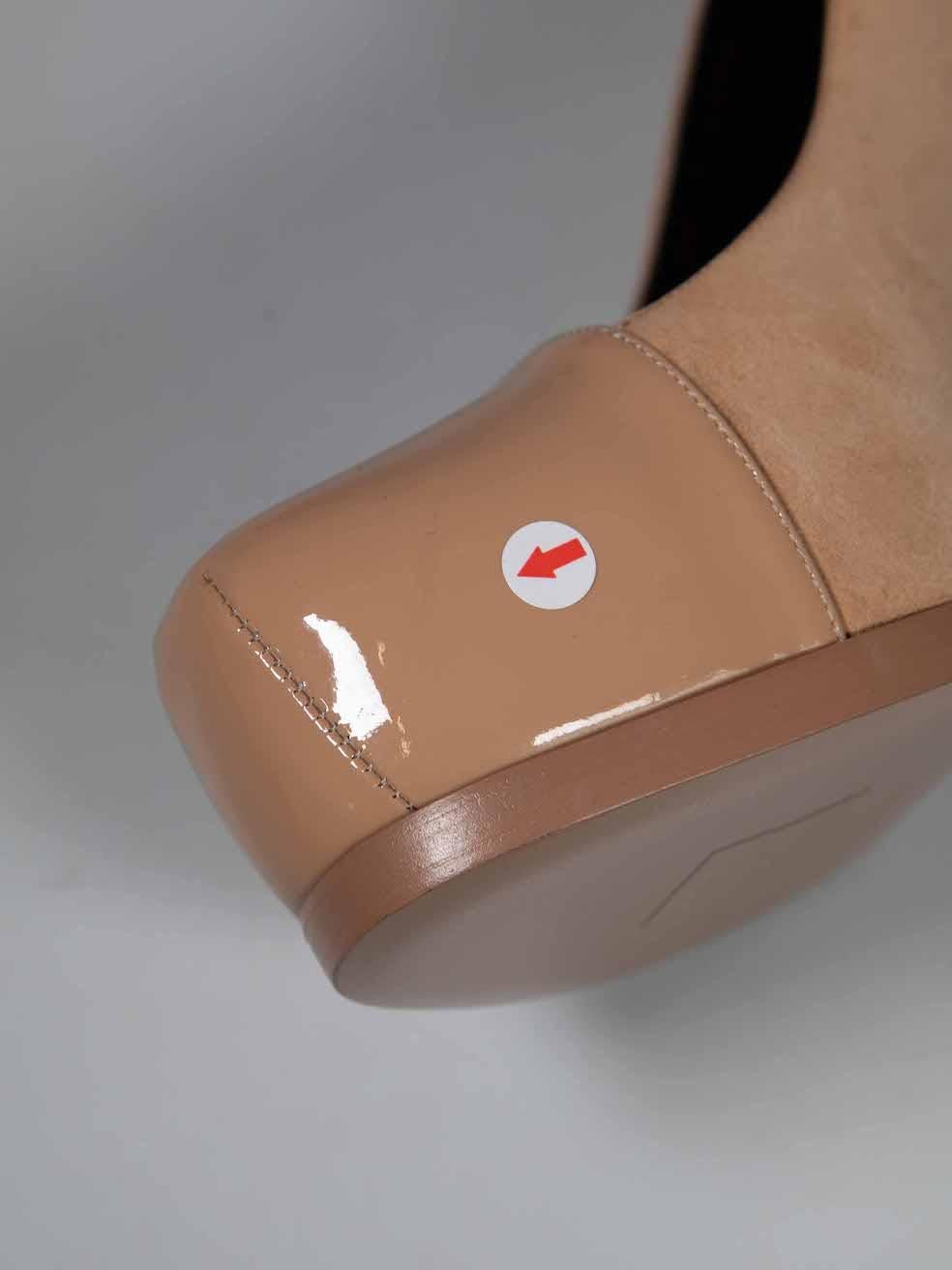 Saint Laurent Beige Suede & Patent Tribtoo Heels Size IT 38 1