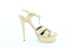 Saint Laurent Beige Tribute T-strap Platform 6mz0911 Sandals
