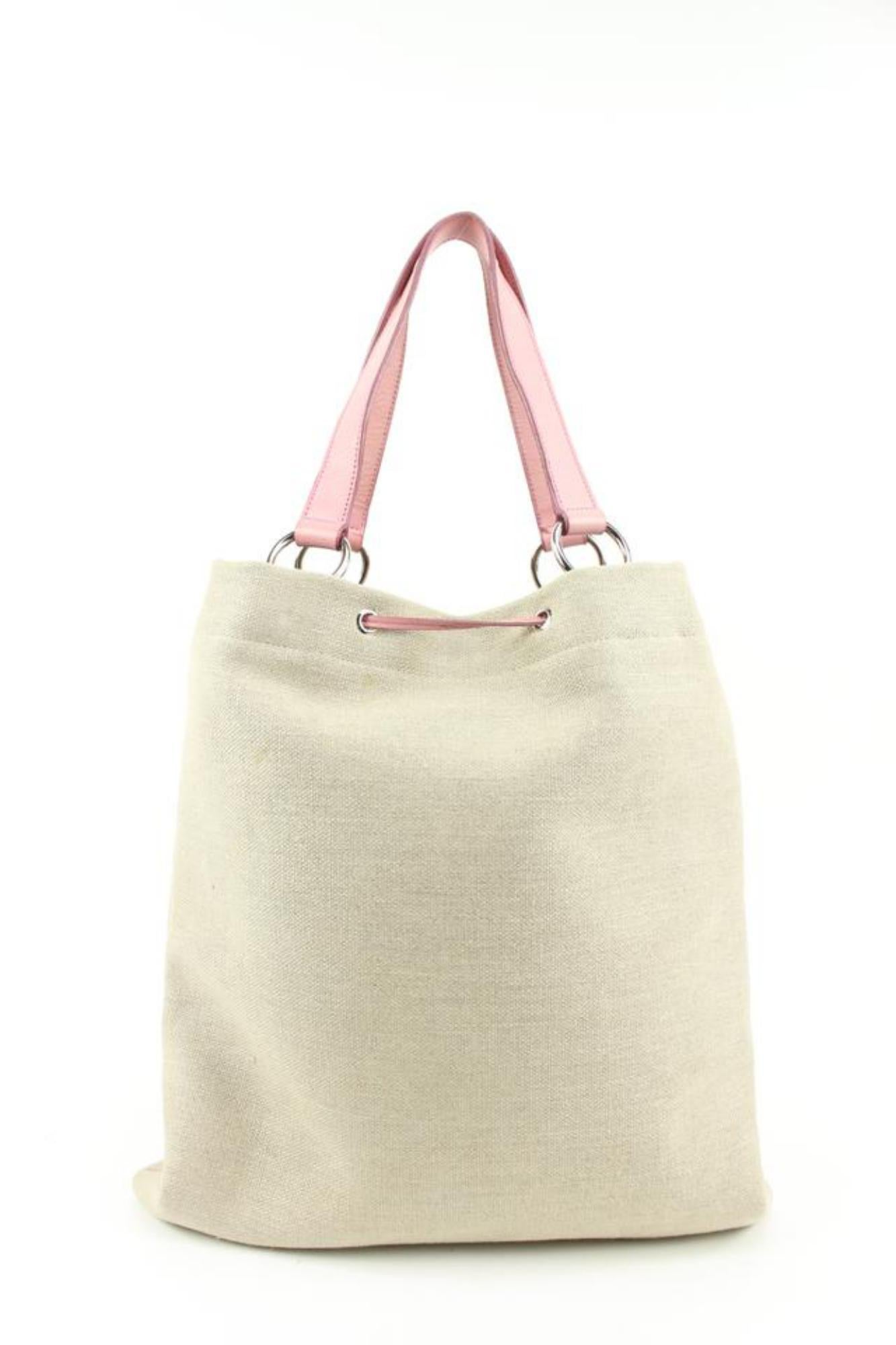 Women's Saint Laurent Beige x Pink Heart Kahala Shopper Tote s29sl26