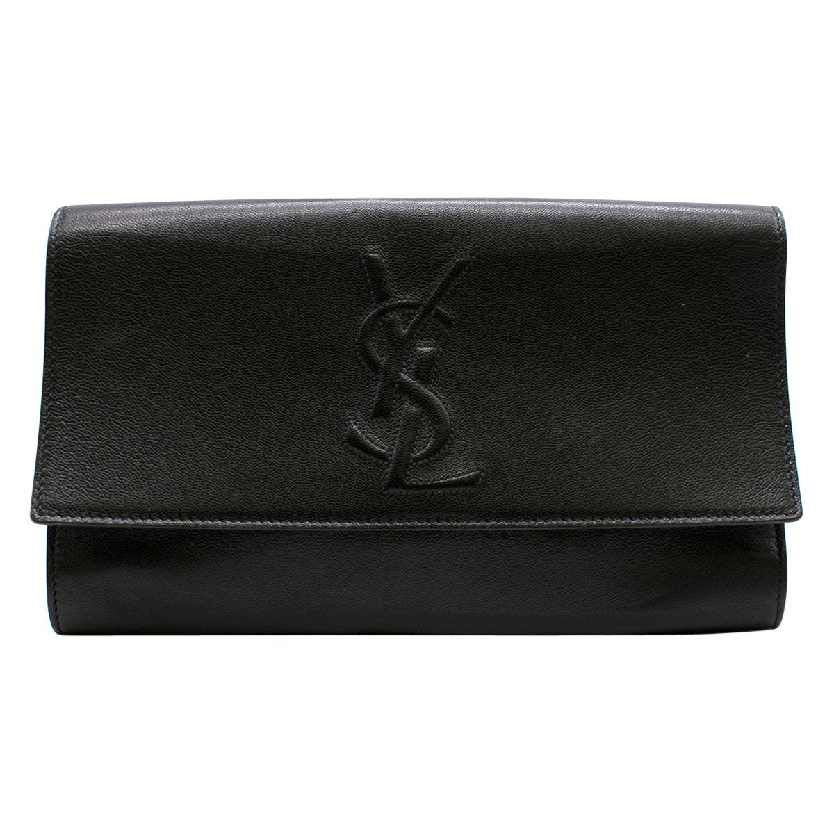 Saint Laurent Belle De Jour Black Leather Clutch Bag