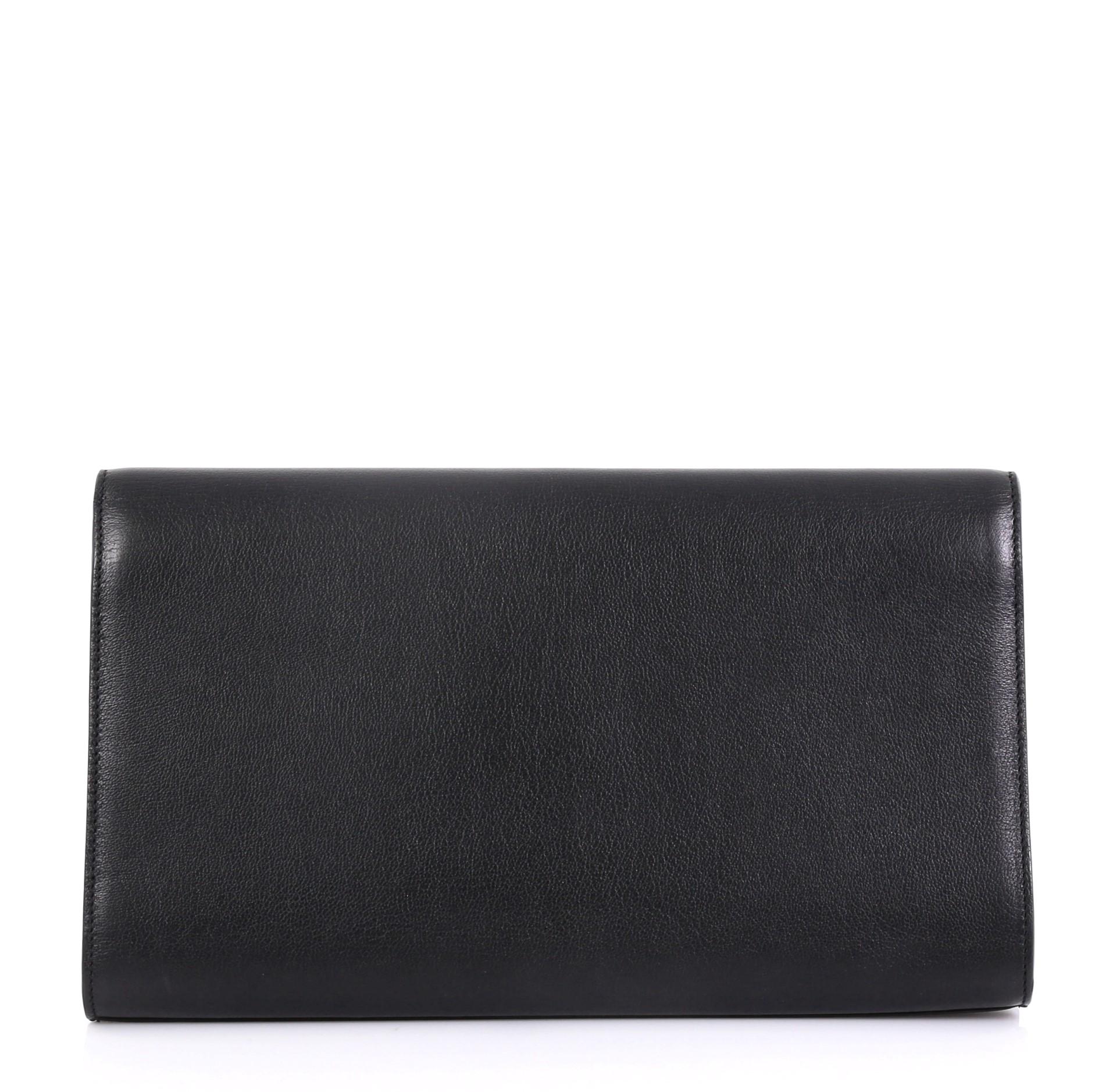 Saint Laurent Belle de Jour Clutch Leather Large In Good Condition In NY, NY