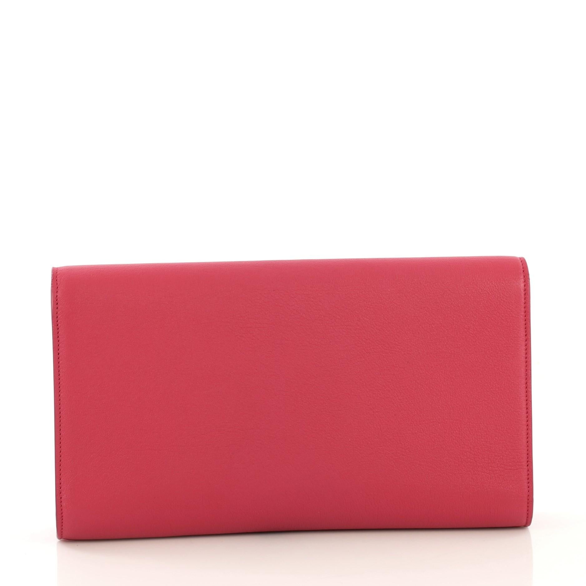 Saint Laurent Belle de Jour Clutch Leather Large In Excellent Condition In NY, NY