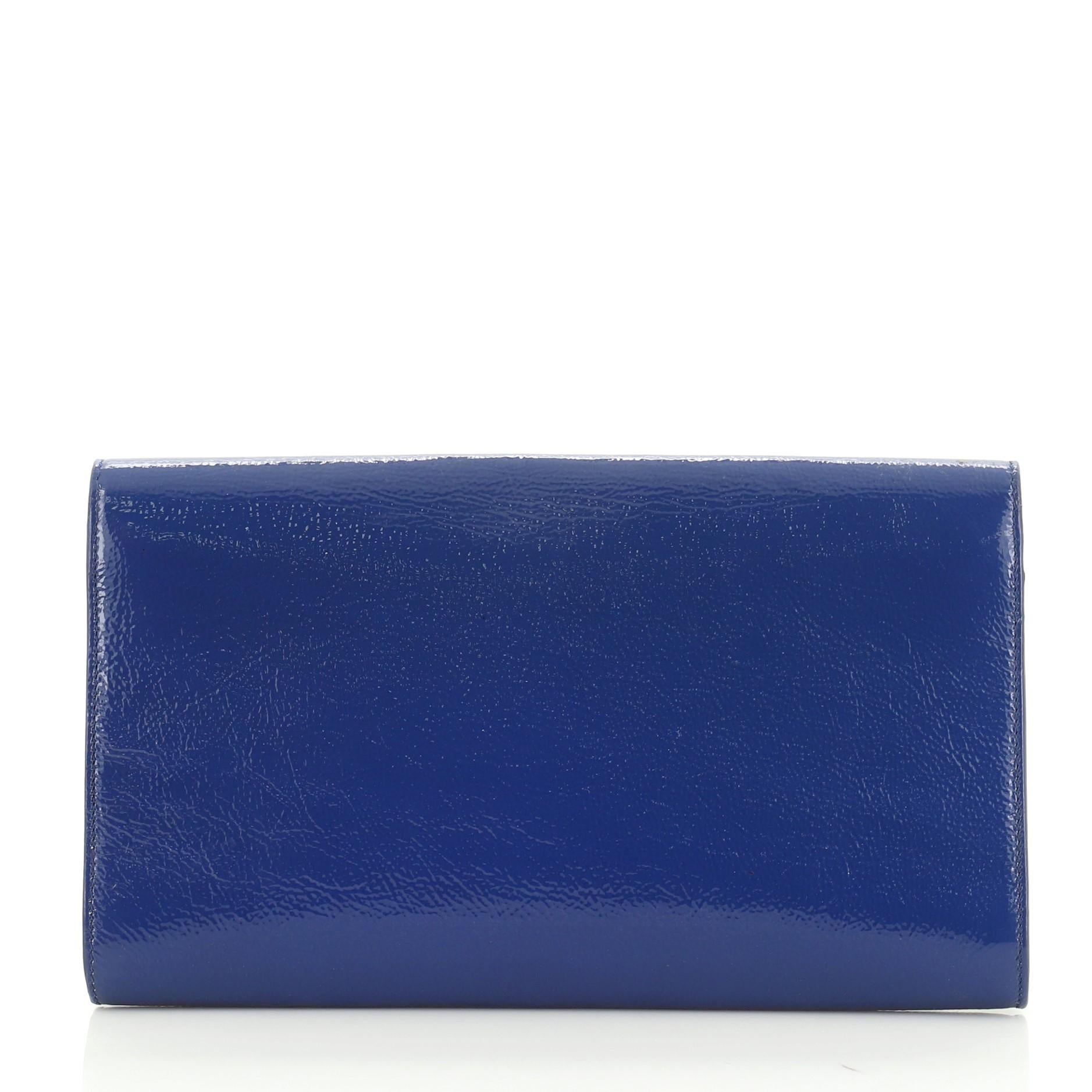 Saint Laurent Belle De Jour Clutch Leather Large  In Good Condition In NY, NY