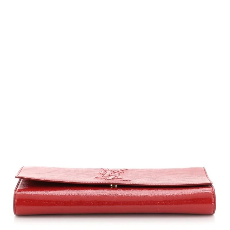 Saint Laurent Belle de Jour Clutch Leather Large In Good Condition In NY, NY