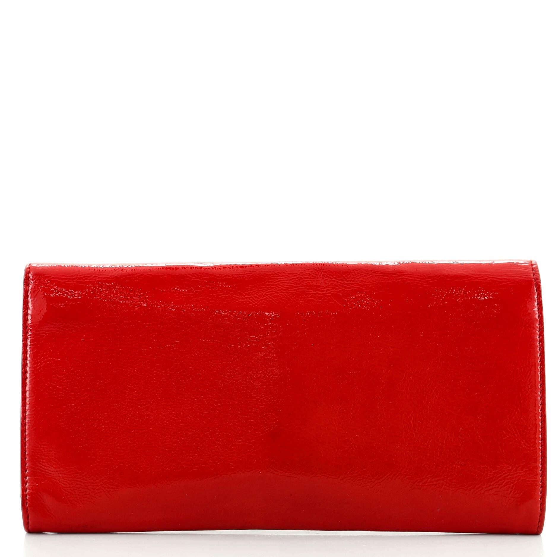 Saint Laurent Belle de Jour Clutch aus Lackleder Klein (Rot)