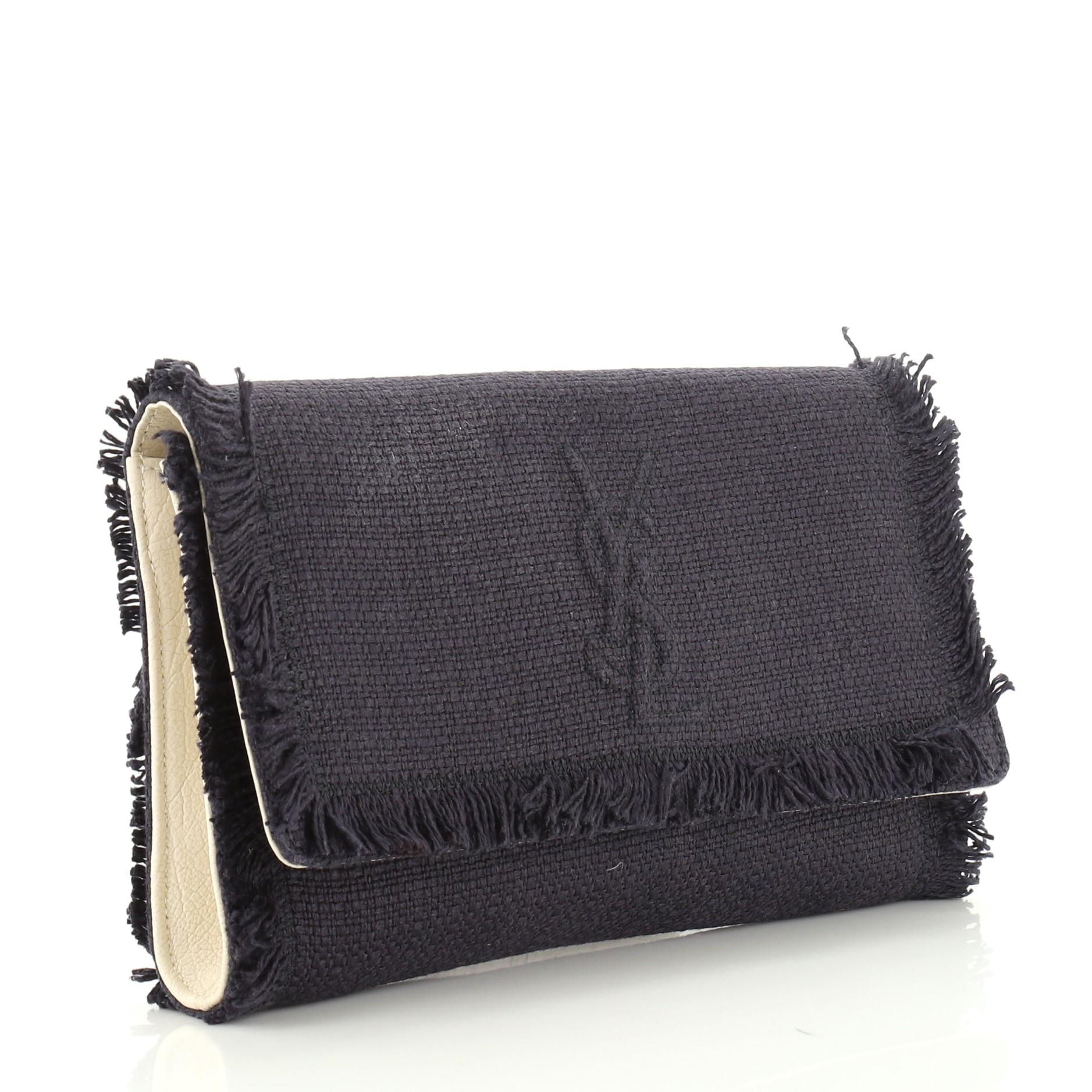 ysl raffia clutch