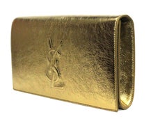 Saint Laurent Belle de Jour metallic gold leather Clutch