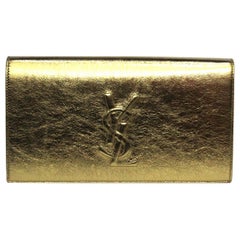 Saint Laurent Belle de Jour metallic gold leather Clutch