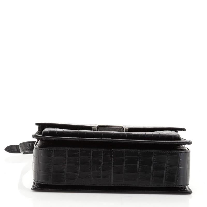Saint Laurent Bellechasse Tasche aus geprägtem Leder mit Krokodilprägung Medium für Damen oder Herren