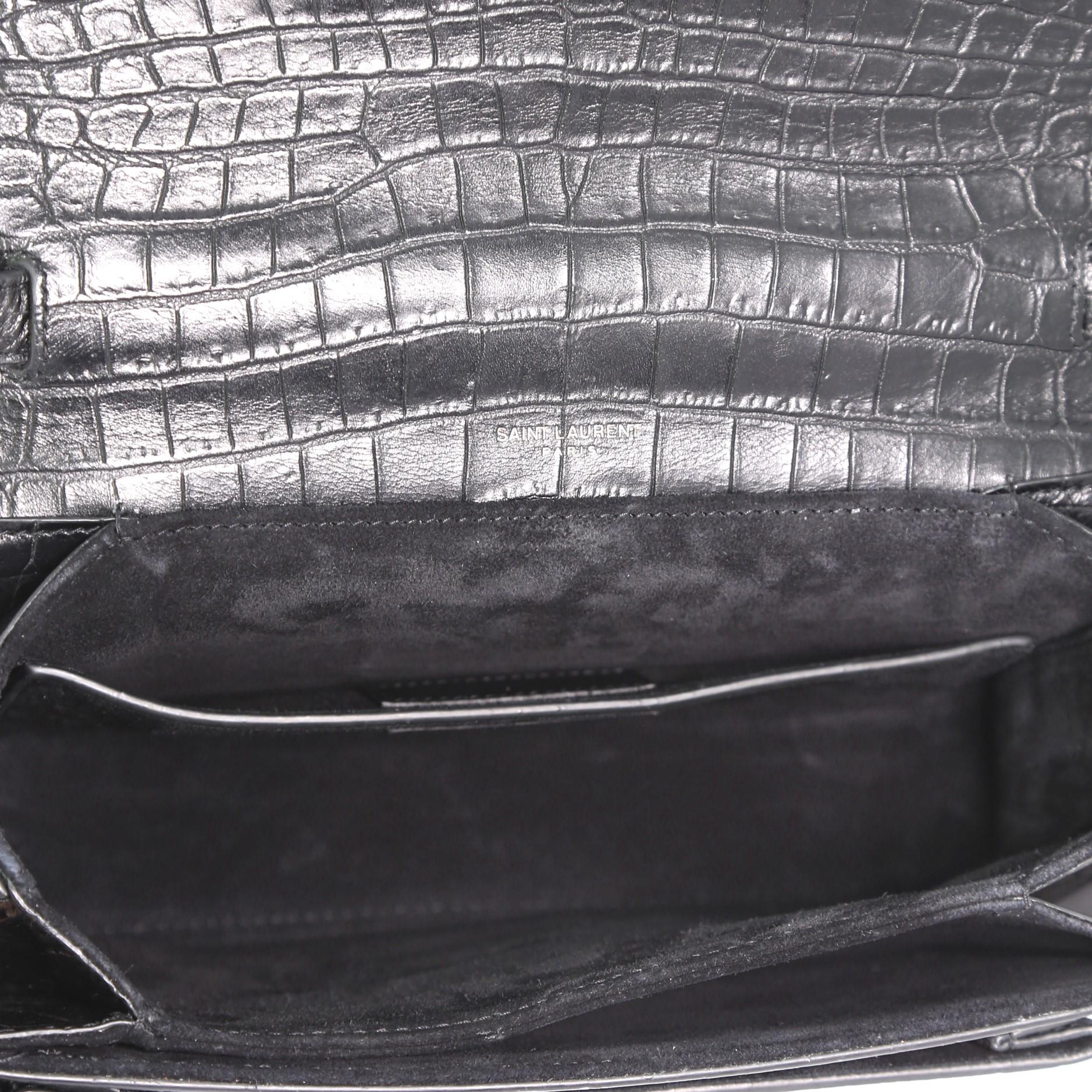 Saint Laurent Bellechasse Satchel Crocodile Embossed Leather Medium 1