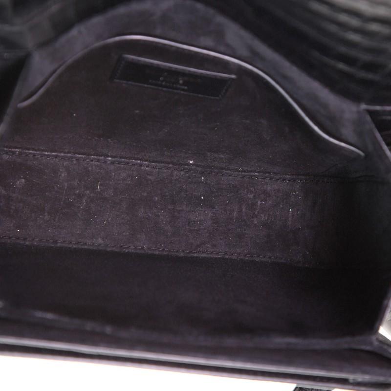 Saint Laurent Bellechasse Tasche aus geprägtem Leder mit Krokodilprägung Medium 1