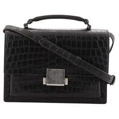 Saint Laurent Bellechasse Satchel Crocodile Embossed Leather Medium