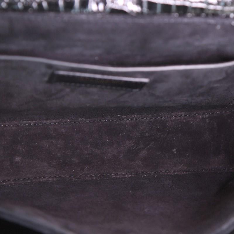 Women's or Men's Saint Laurent Bellechasse Shoulder Bag Crocodile Embossed Leather Medium
