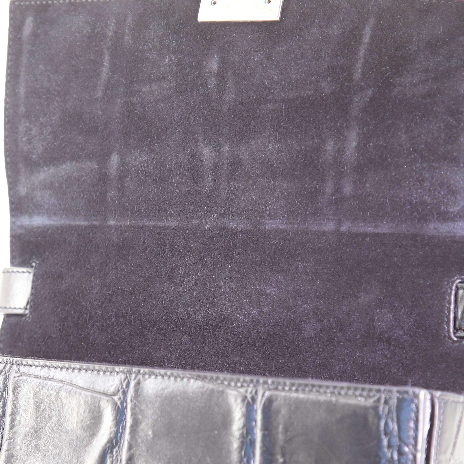 Saint Laurent Bellechasse Shoulder Bag Crocodile Embossed Leather Medium 2