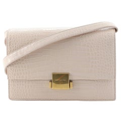 Saint Laurent Bellechasse Shoulder Bag Crocodile Embossed Leather Medium