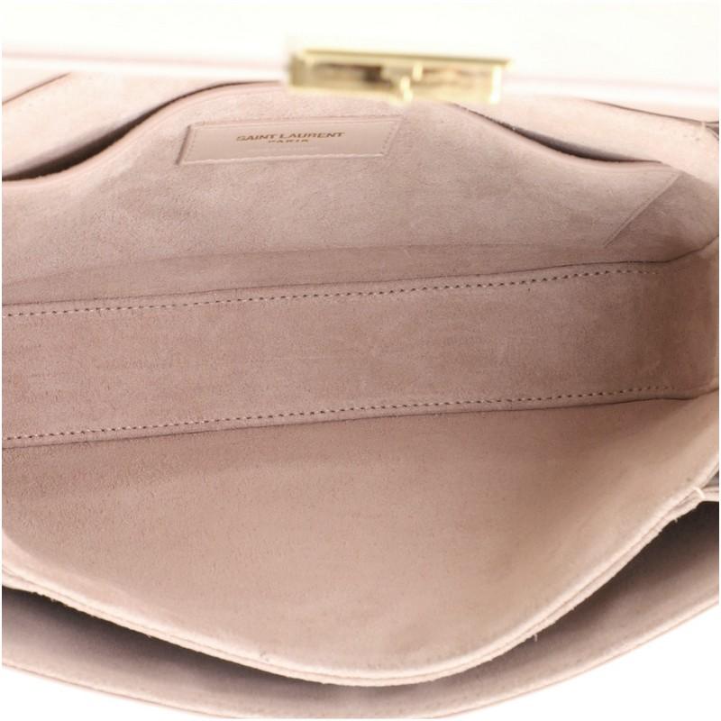 Beige Saint Laurent Bellechasse Shoulder Bag Suede and Leather Medium