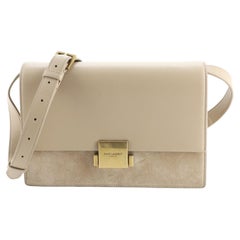 Saint Laurent Bellechasse Borsa a spalla in pelle e camoscio media