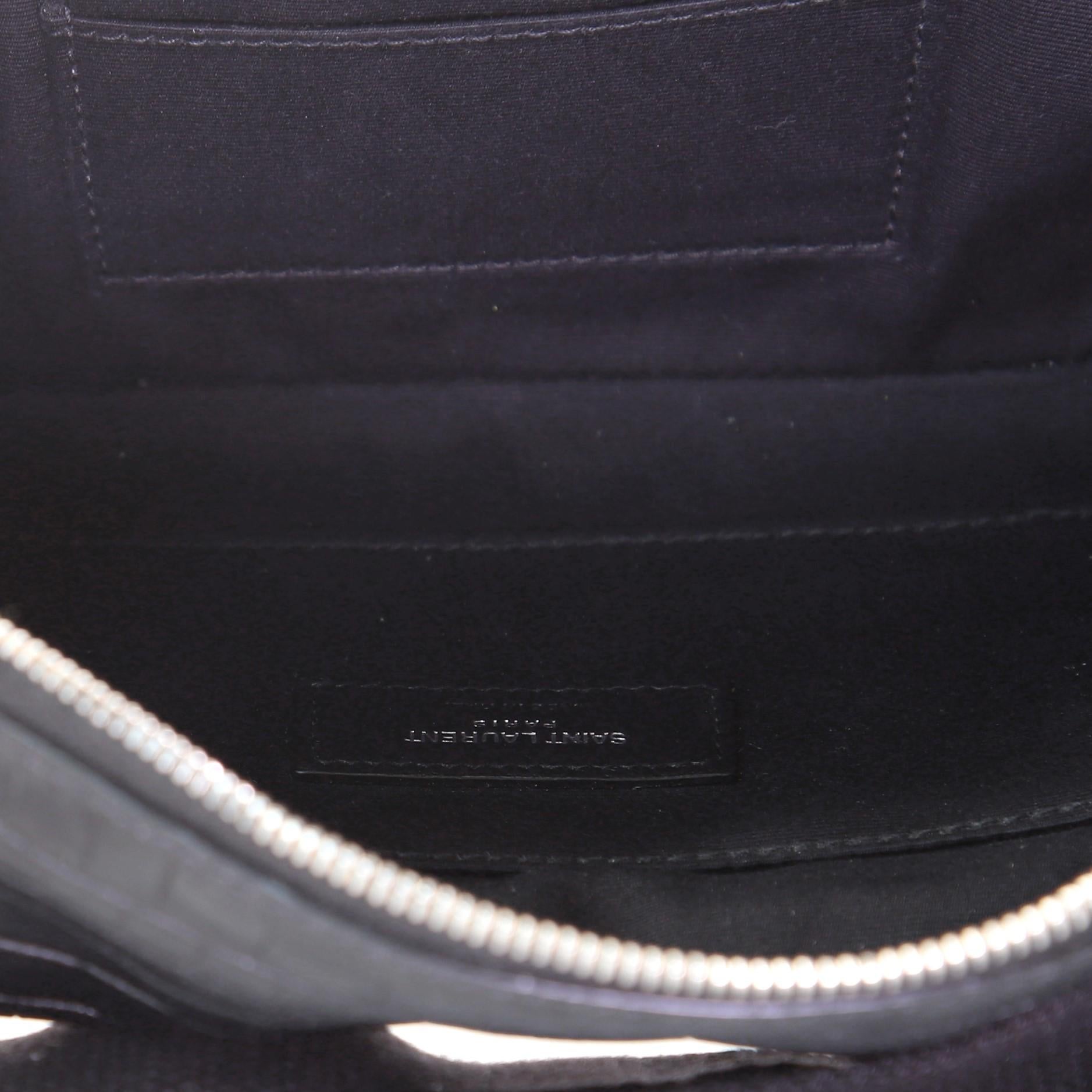 Saint Laurent Gürteltasche Krokodil geprägtes Leder (Schwarz)