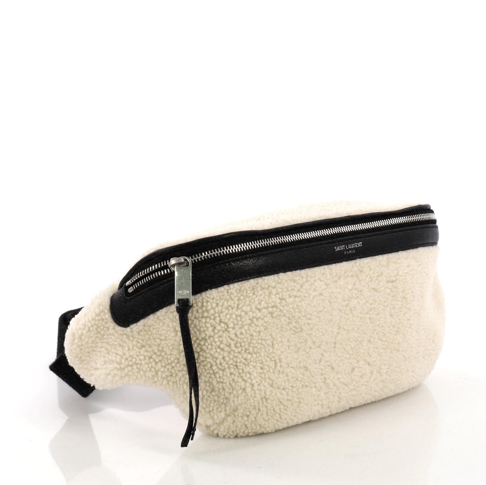 Saint laurent shearling belt bag top