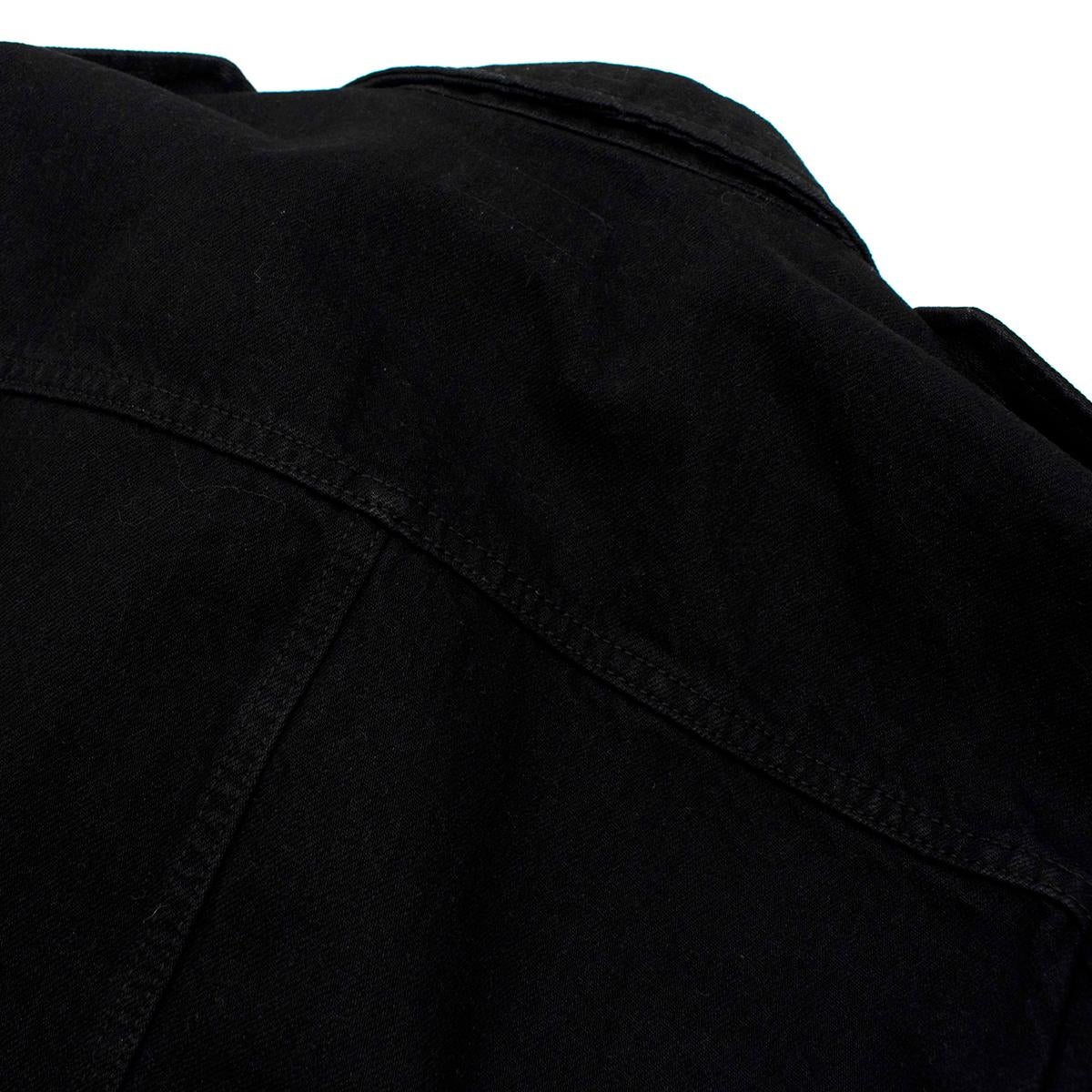 Saint Laurent Belted Black Denim Jacket - Us Size 6  For Sale 4