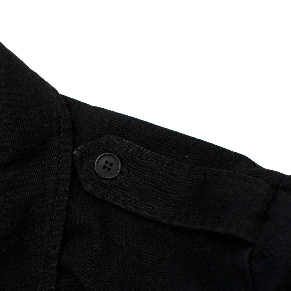 Saint Laurent Belted Black Denim Jacket - Us Size 6  In Excellent Condition For Sale In London, GB